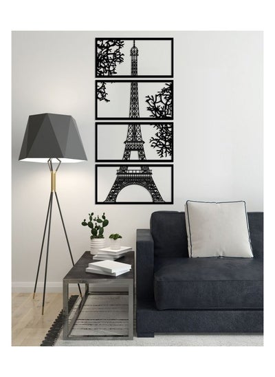 Buy Decorative Eiffel tower wooden wall Art 4 panels 60X125 cm in Egypt