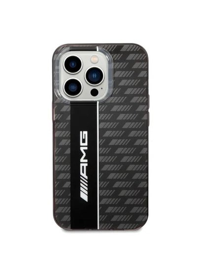 Buy AMG Transparent Double Layer Case With Carbon Pattern II For iPhone 14 Pro - Black in UAE