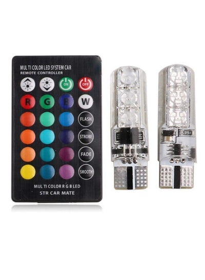 Buy 2 T10 LED Light Bulb LED Light for Car Headlights 12 Colors LED Remote Control System in Egypt