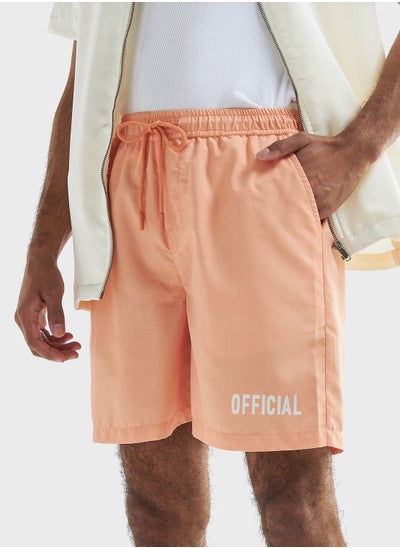 اشتري Slogan Drawstring Shorts في السعودية