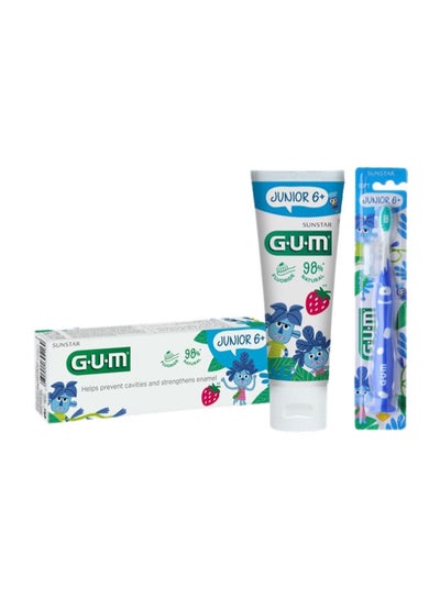 اشتري Gum Junior 7-12yrs Toothpaste With Toothbrush Value Pack في الامارات