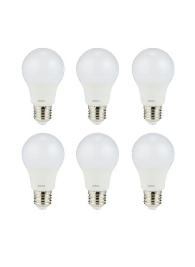 اشتري Osram Led Value Classic A Screw Base E27, Frosted (Replace 75W) 10W, Day Light/6500K - 1055 Lm Pack Of 6 في الامارات