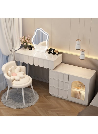 Buy Multifunctional Makeup Vanity Dressing Table with Drawers and Chair 120 CM in UAE