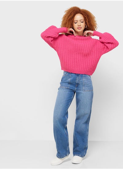 Buy High Waist Wide Leg Jeans in UAE