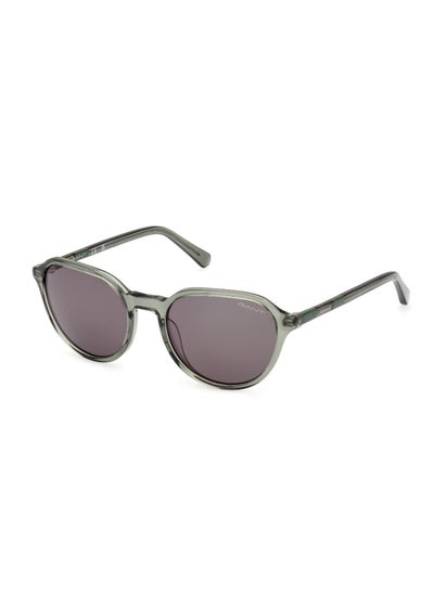 Buy Men's UV Protection Round Shape Acetate Sunglasses GA722496N53 - Lens Size: 53 Mm - Shiny Dark Green in UAE