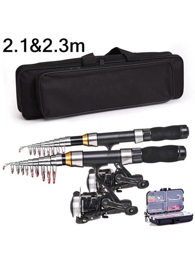 Buy Reel Combo Telescopic Fishing Rod Complete Kit Spinning Reel Set Lure Line Freshwater Saltwater Fishing Hooks And Carry Bag Fishing Equipment in Saudi Arabia