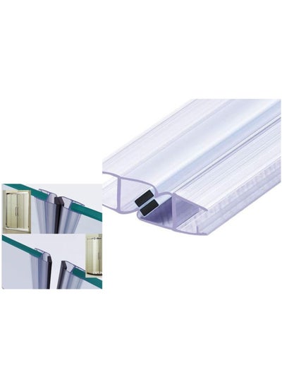 Buy Pvc Glass Lip Seal With Magnet For 10Mm Glass 180 Degree With Buffer For Swing Door Translucent Weather Stripping Seal Sweep With Drip Rail in UAE