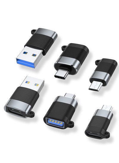 Buy USB C Adapter, Micro USB Male to USB C Female, USB 3.0 Male to USB C Female, USB Type-C Male to USB 3.0 Female Converter Connector for Laptop,Tablet, Smartphone (6 Pack) in UAE