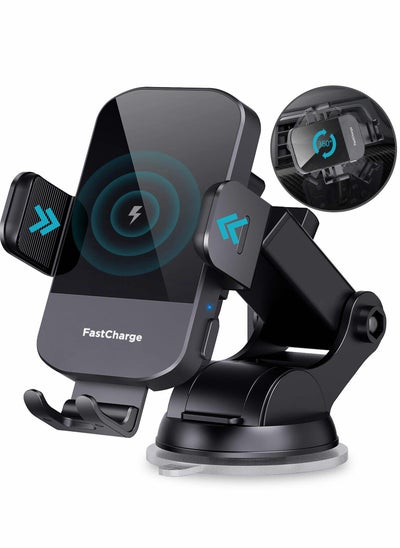 اشتري Wireless Car Charger, CHGeek 15W Fast Charging Auto Clamping Charger Phone Mount Holder for iPhone 14 13 12 11 Pro Max Xs, Samsung Galaxy s22 Ultra S21 S20, S10+ S9+ Note 9, etc في الامارات