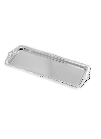 Buy Serving dish in the middle of stainless steel with a luxurious silver rose pattern in Saudi Arabia