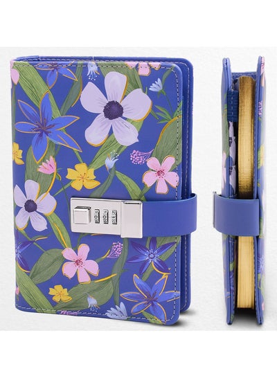 Buy AIVN A5 Diary with Lock for Girls, Great Gift Cute Spiral Notebook Lovely Writing Journal with Gold Glimmer Edge and Card Holder in Saudi Arabia