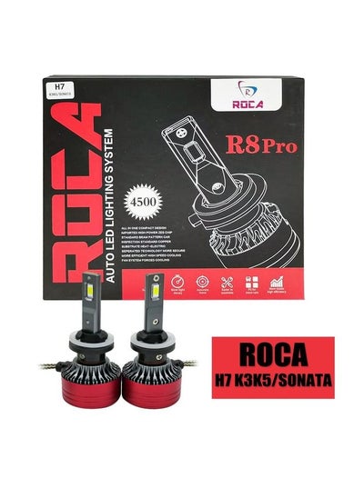 Buy LED Head light System Roca R8Pro 4500LM for Car Vehicle 2 Piece set Model H7-K3-KS-SONATA in Saudi Arabia