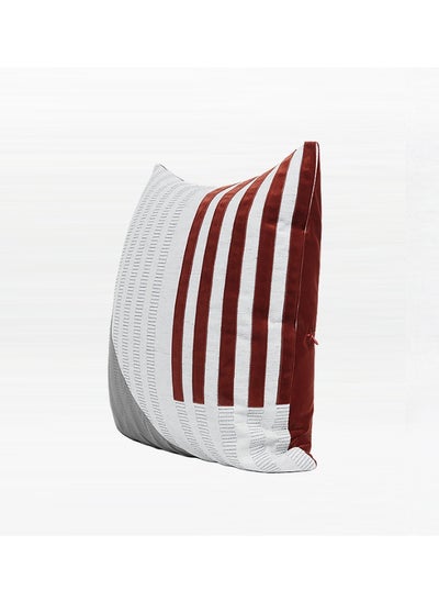 Buy Scarlet And Slate Stripe Cushion in UAE