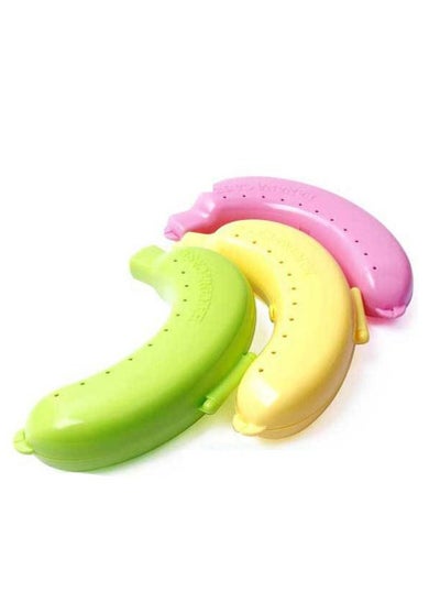 Buy 3PCS Plastic Colourful Banana Container Protector Storage Box in UAE