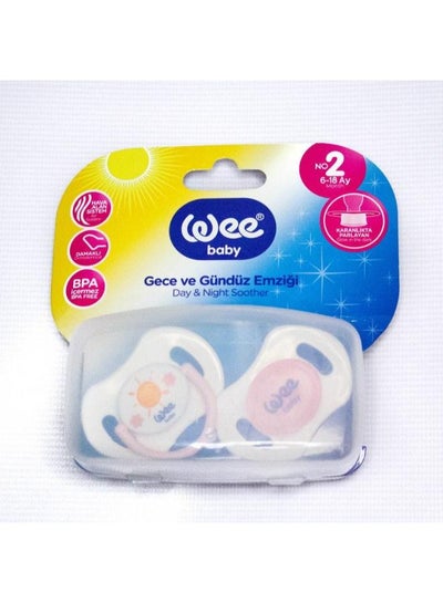Buy Wee Baby Pink Day and Night Pacifier, 6-18 Months - 2 Pieces in Egypt