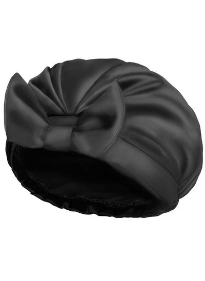 اشتري Extra Large Shower Cap, Bowknot Double Layer Reusable Bath Hair Caps With Silky Satin for Women Beauty Bathing, Hair Spa, Home Hotel Travel Use في الامارات