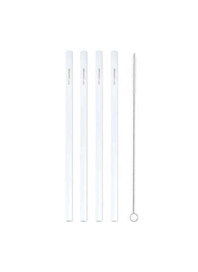 Buy Stainless Steel Reusable Drinking Straws Set of 4 with Cleaning Brush - Eco-Friendly Metal Straws for Drinks, Cocktails, Smoothies - Durable, Hygienic, and Sustainable Alternatives to Plastic in UAE