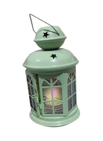 Buy Ramadan Lantern - Glass and Metal - Height 21 cm - Green Wandqi in Egypt