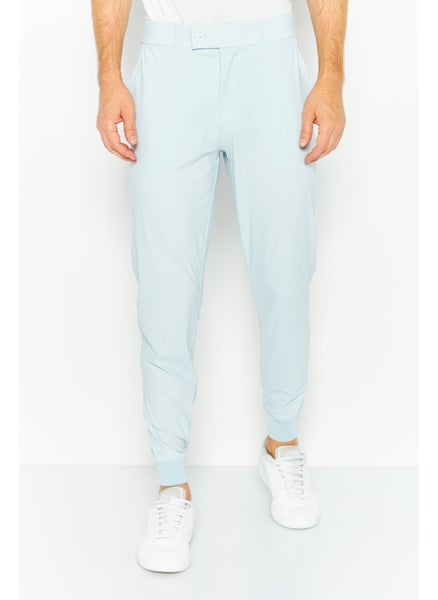 Buy Men Regular Fit Solid Jogger Pants, Sky Blue in UAE