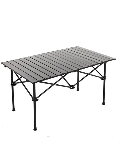 Buy Camping Table Ultralight Aluminum Folding Beach Table with Carry Bag Travel Table for Beach Picnics Cooking, 120 x 50 x 55 cm Black in Saudi Arabia