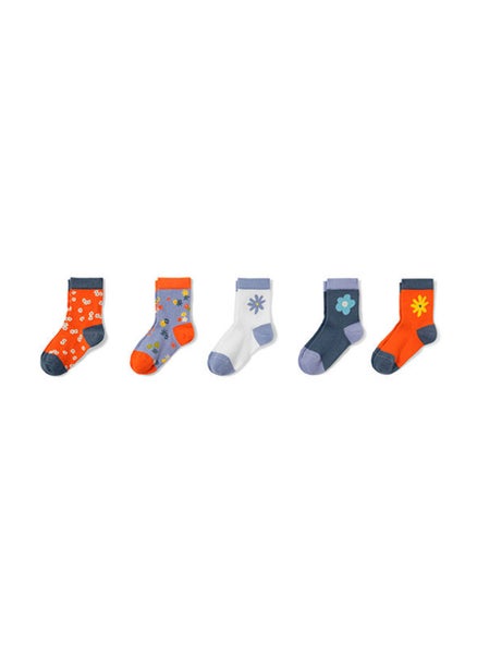 اشتري Toddlers Boy 5 Pair Printed Socks, Orange Combo في الامارات