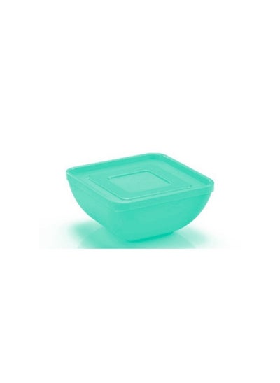 Buy Pure square bowl, .05 liters, green lid, safe for use in the microwaveFBDBGG08974 in Egypt