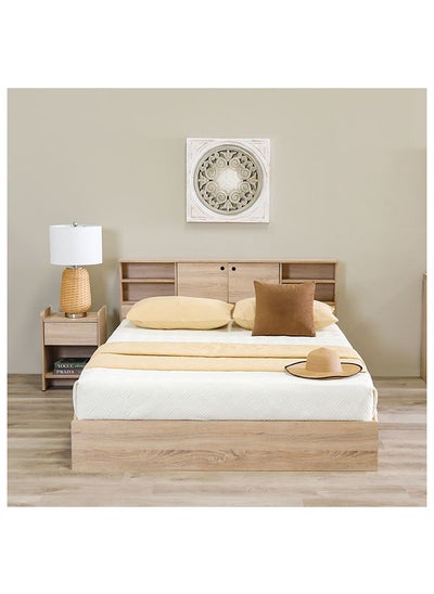 اشتري Adriana Bed + Dresser And Stool Set Queen Size Bed Frame And Dresser Set Sturdy Modern Design Wooden Double Bedroom Set Furniture Comfortable Bedset For Bed Room Sonoma Oak في الامارات