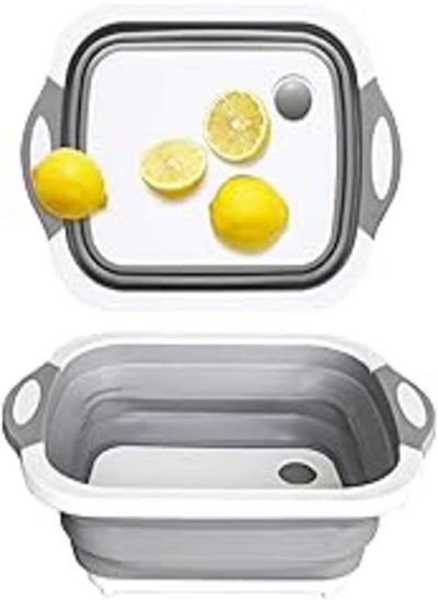 Buy Eworld 3 in 1 multifunction folding cutting board, wash vegetables basin, collapsible, can drain, can be used as cutting board, vegetable washing basket, drain basket in Egypt