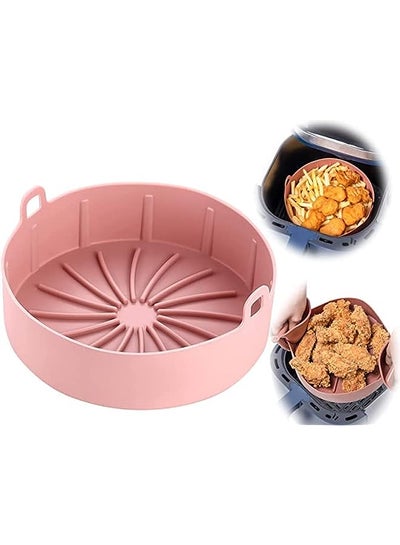 اشتري Silicone Liners Airfryer Basket, Air Fryer Silicone Pot, liner Food Safe Pot, Non Stick Air fryers Basket, Baskets Oven Accessories, air fryer tray Liners, Liner (Pink) في الامارات