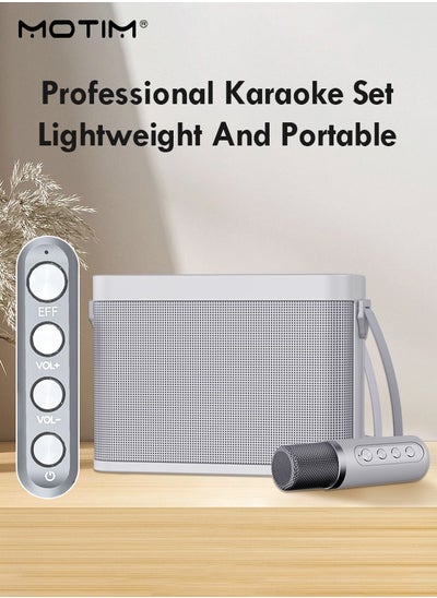 Buy Karaoke Machine with 2 Wireless Microphone Portable Bluetooth Speaker Pro Sound Big Audio and Rich Bass Equipped with TF Card USB Flash Drive Sound Changing Function 5 Hours of Playtime Bluetooth in Saudi Arabia