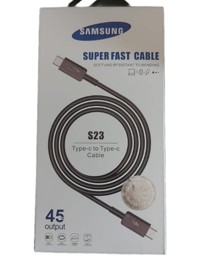 Buy Super Fast Cable 6.5A S23 type-c to type-c(45w output)(1 meter)-black in Egypt
