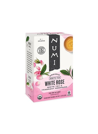 Buy Numi Organic White Rose Tea, 16 Tea Bags, White Tea & Fragrant Rosebuds, Low Caffeine (Packaging May Vary) in UAE