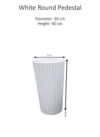 اشتري Lamsit Ibdaa - Round Pedestals - White Stands – Black Plinths – PVC Foam Risers في الامارات