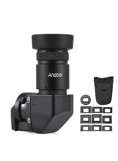 Buy Andoer Camera Viewfinder 1.25X/ 2.5X Magnification Right Angle Viewfinder with 10 Mounting Adapters Replacement for Canon Nikon Pentax Olympus Leica Fujifilm DSLR Camera in Saudi Arabia