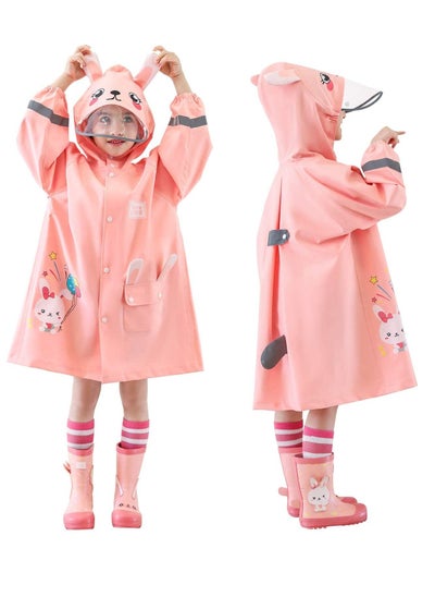 Buy Kids RainCoat, Reusable Children's raincoats, 3D Cartoon Kids Rain Jacket with Storage Backpack in Saudi Arabia