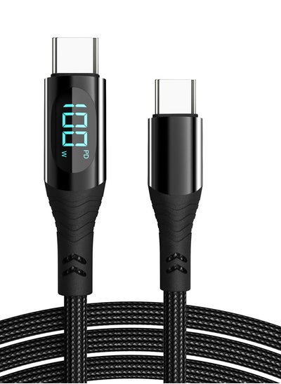 اشتري 100W USB Type C To USB C Cable For Apple IPhone 15Pro/15ProMax/15/15 Plus LED Display PD Fast Charging Charger 5A Fast USB C Cord(1.2) في السعودية