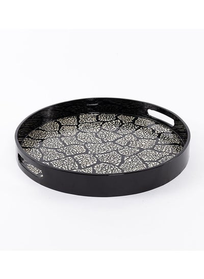 اشتري Orbit Decorative Tray, Black & White - 40 cm في الامارات