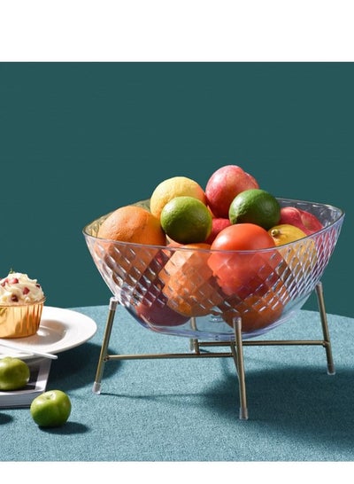 Buy Luxury Candy Dried Nuts Melon Seeds Snack Bowl Plate Iron high-footed fruit basket in Saudi Arabia