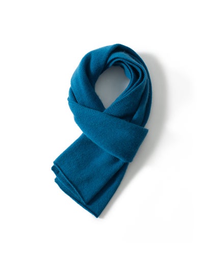 Buy Unisex Cashmere Scarf Knitted Warm WinterDark Blue Dark Blue in UAE