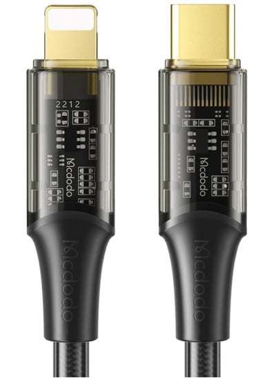 Buy CA-1590/CA-1591 1.2 Meter 3A 36W Type-C to Lightning Transparent Data Cable in UAE