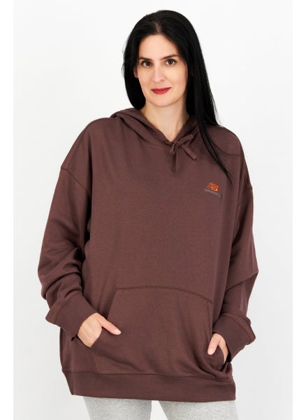 Buy Women Relaxed Fit Long Sleeve Outdoor Sweatshirts, Brown in Saudi Arabia