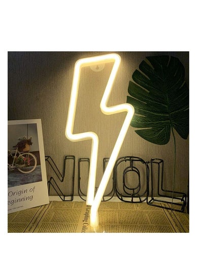 اشتري Neon Signs Light LED Sign Lamp Lightning Bolt Light up Sign Light for Wall Neon Light Lightning Bolt Sign Light for Bedroom Wall Living Room Baby Kids Room في الامارات