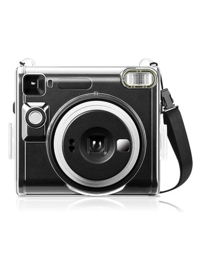 Buy Protective Case for Fujifilm Instax Square SQ40 Instant Camera - Crystal Clear PVC Cover with Adjustable Removable Shoulder Strap in UAE