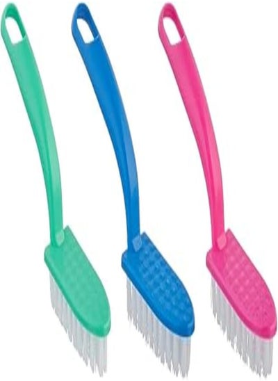 اشتري MT Small Cleaning Brush Set, 3 Pieces, Multi Color - 28 x 14 cm في مصر