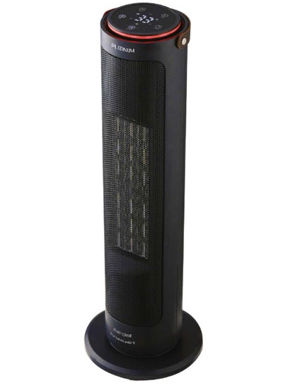 Buy Platinum Electric Heater Vertical, 2000W, Rotating, Black in Saudi Arabia