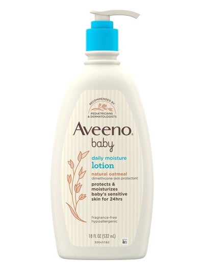 Buy Aveeno Baby Daily Moisture Lotion Fragrance Free 18 fl oz (532 ml) in Saudi Arabia