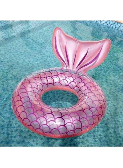 اشتري Mermaid Tail Swimming Ring, Adult Life Buoy, Floating Row Floating Water Chair, Inflatable Floating Bed, 110 Adult, Pink في الامارات