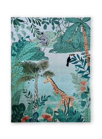 اشتري Giraffe Printed Rug, Multicolour - 120x160 cm في الامارات