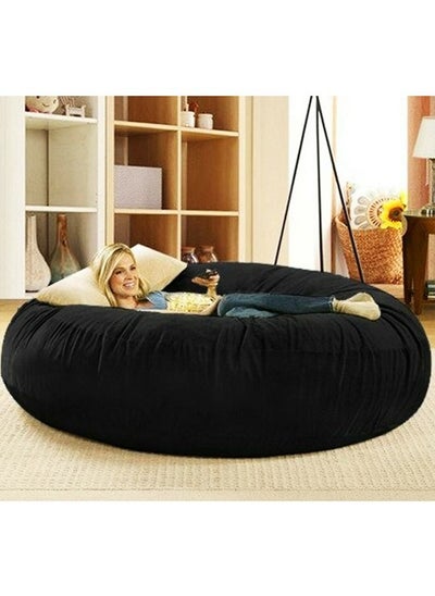 Buy Chill Super Soft Cocoon Velvet Bed Bean Bag Black in UAE