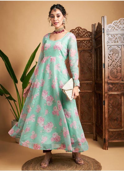 Buy Floral All Over Print Anarkali Maxi Kurta in Saudi Arabia